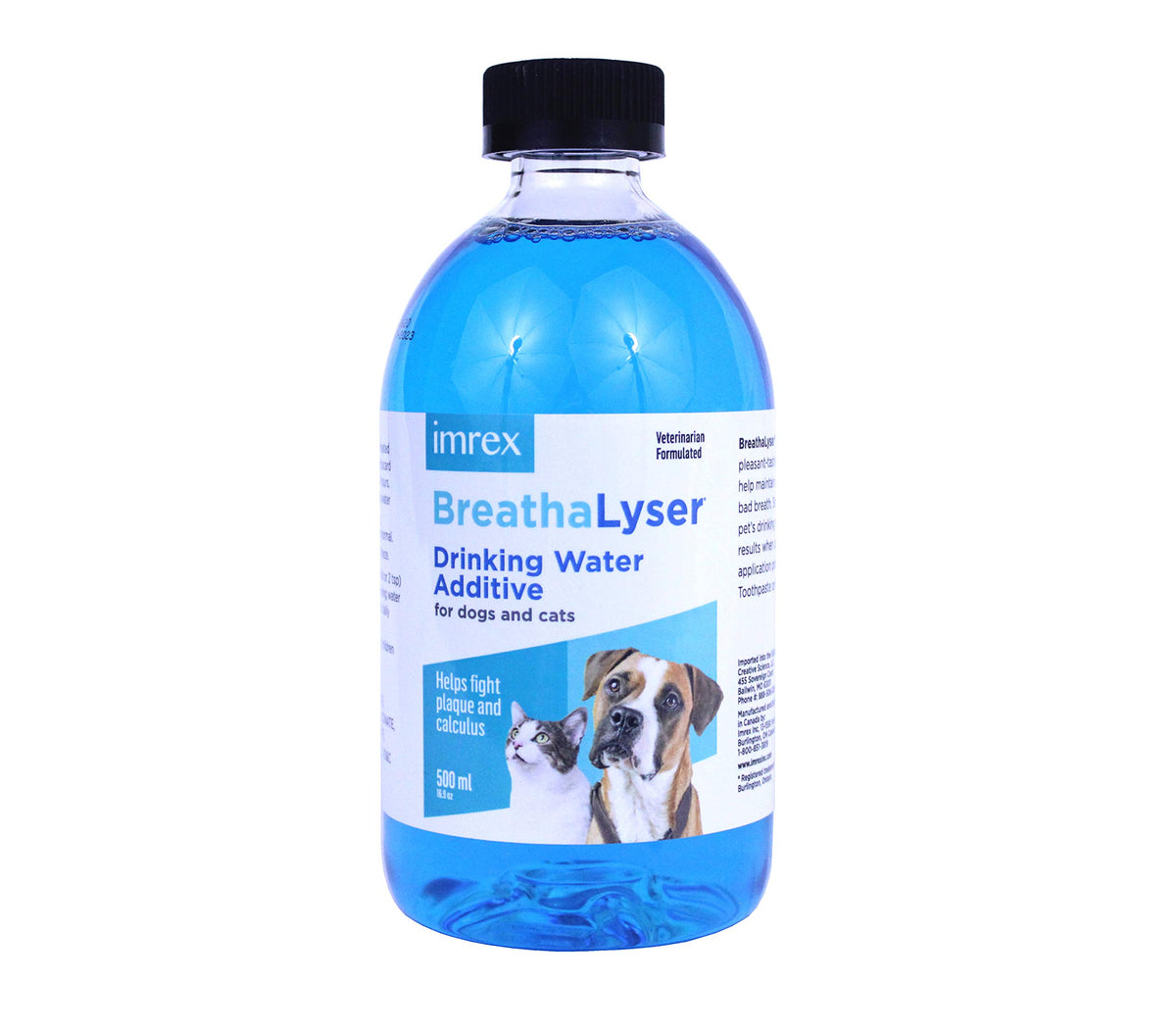 imRex Breathalyser, vertido de la botella para incorporar al agua del perro.