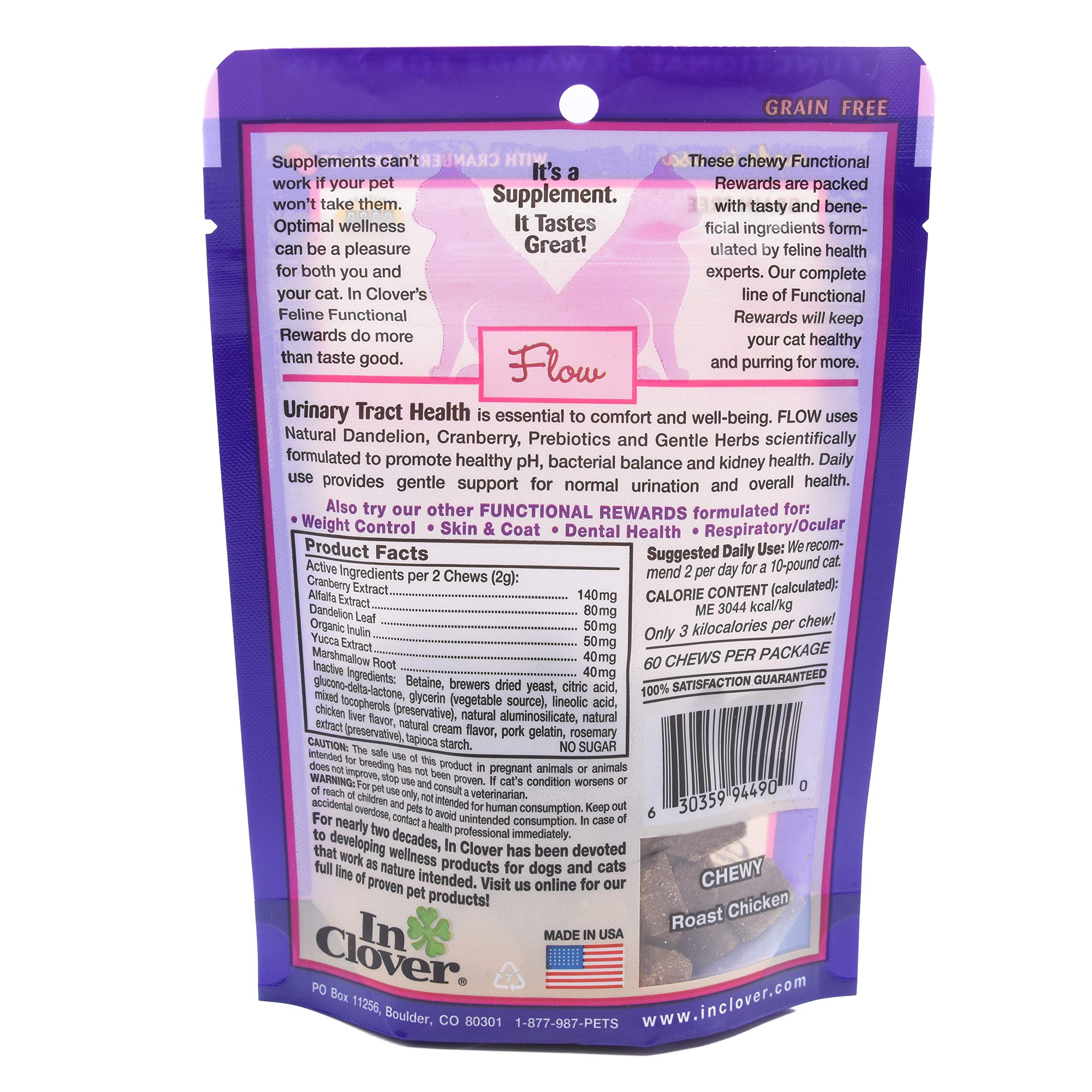 In Clover Flow arandano y yucca: sabor natural y soporte urinario suave.