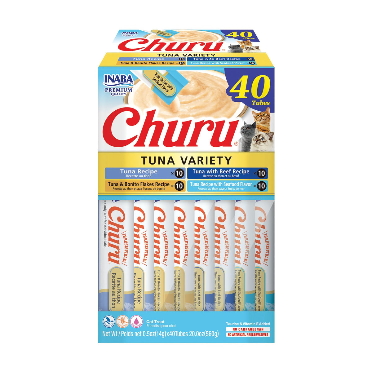 INABA Churu atún, tubo cremoso para premiar al gato con textura suave.