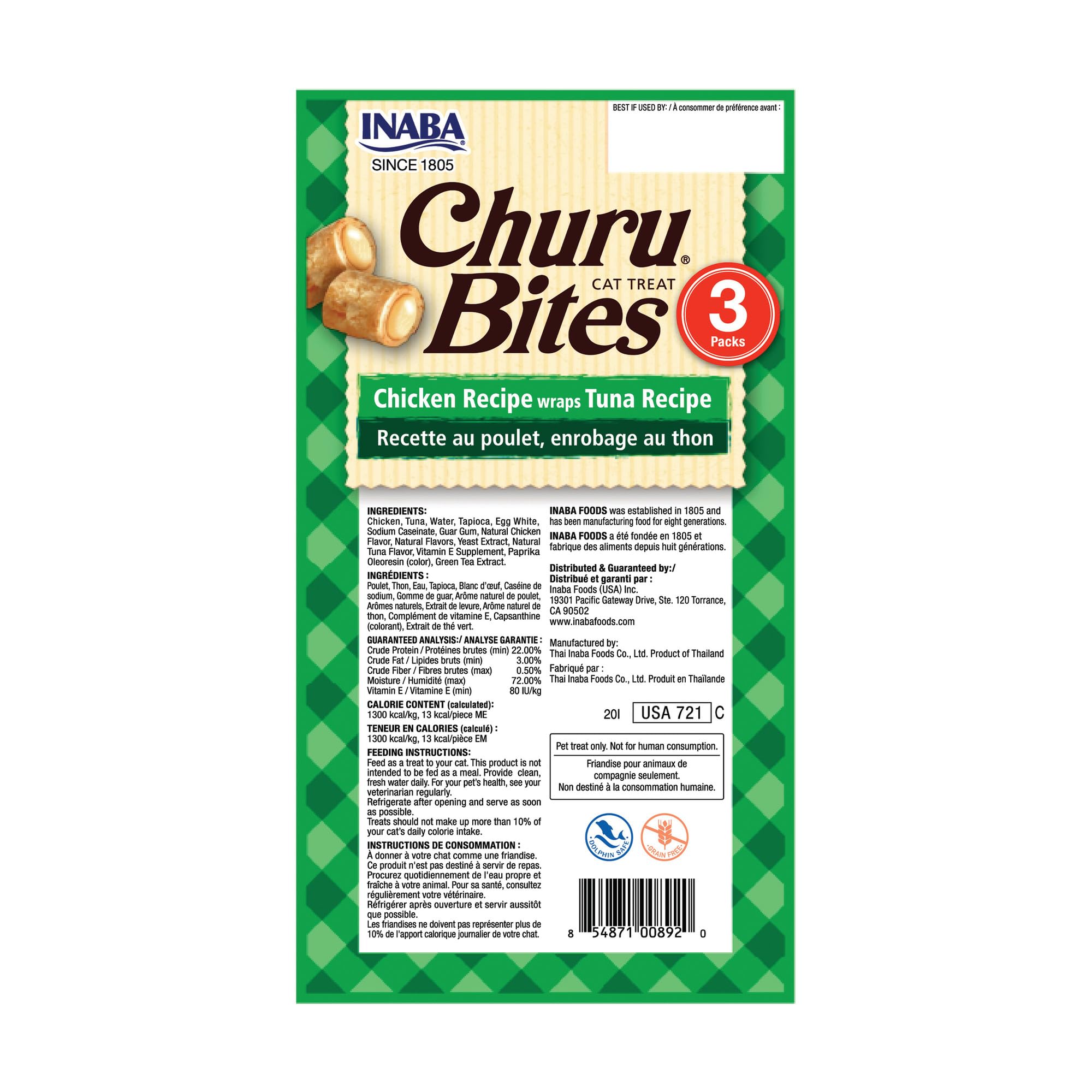 INABA Churu Bites, sabor atún con salmón para variedad de gustos
