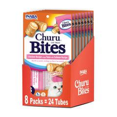 INABA Churu Bites para gatos, tubo blando relleno pollo, sabor apetecible