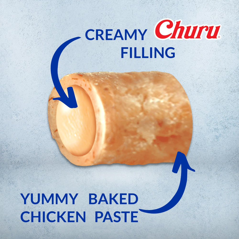 INABA Churu Bites, relleno de churu para gatos, snack suave y sabroso.