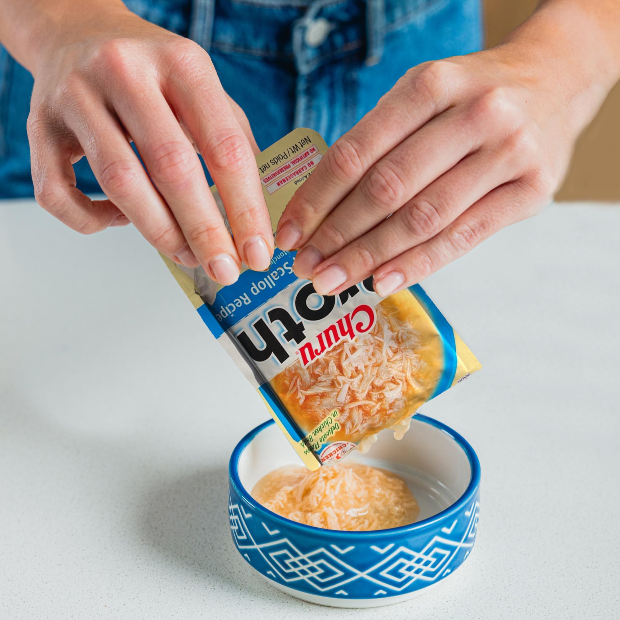INABA Churu Broth Omega-3 y vitaminas para apoyo diario.