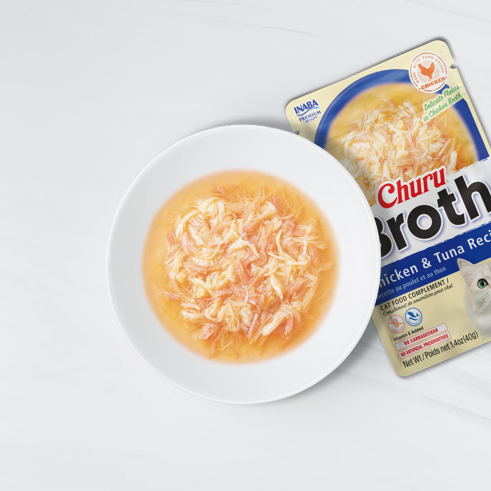 INABA Churu Broth, variedad de sabores disponibles para distintas preferencias