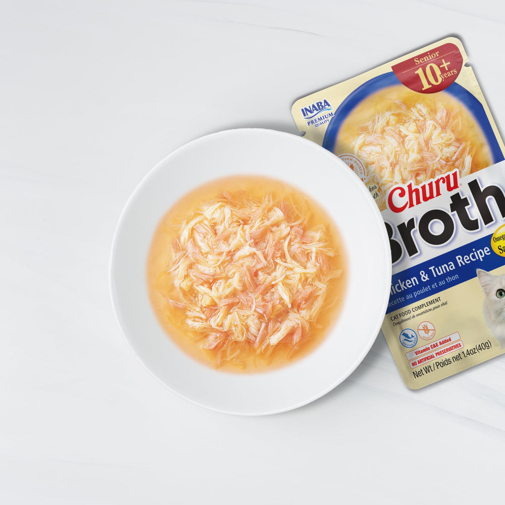 INABA Churu Broth Sin granos ni conservantes para una opción limpia.