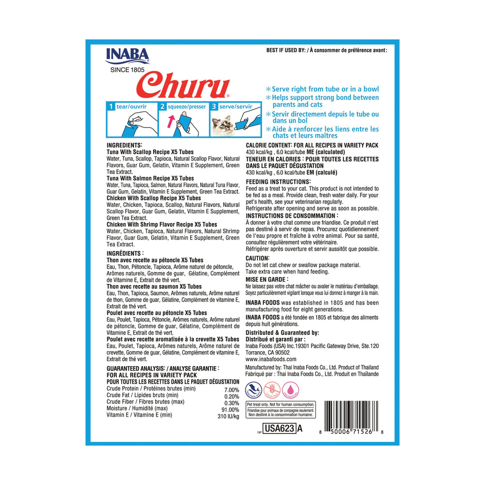 INABA Churu 19 sabores variados, para gatos en todas las etapas.