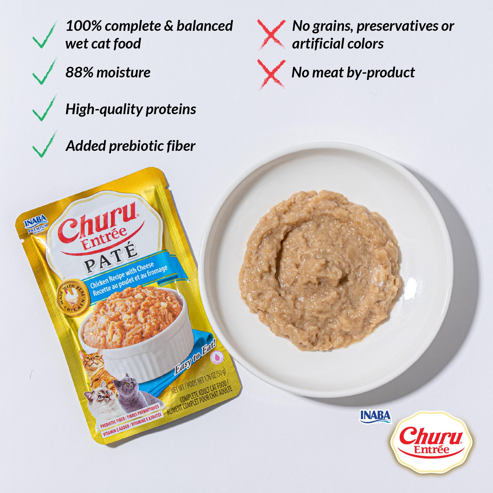 INABA Churu Paté en bolsa, servir fácil y práctico