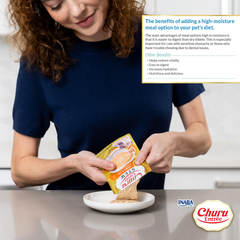 INABA Churu Entrée Stew, alto contenido de humedad para hidratación