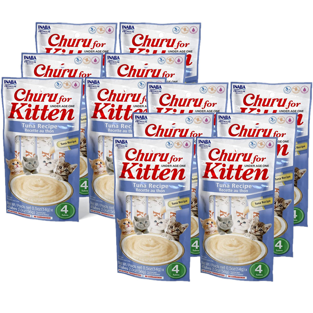 INABA Churu para gatitos: puré de atún en tubo, sabor suave para premiar.