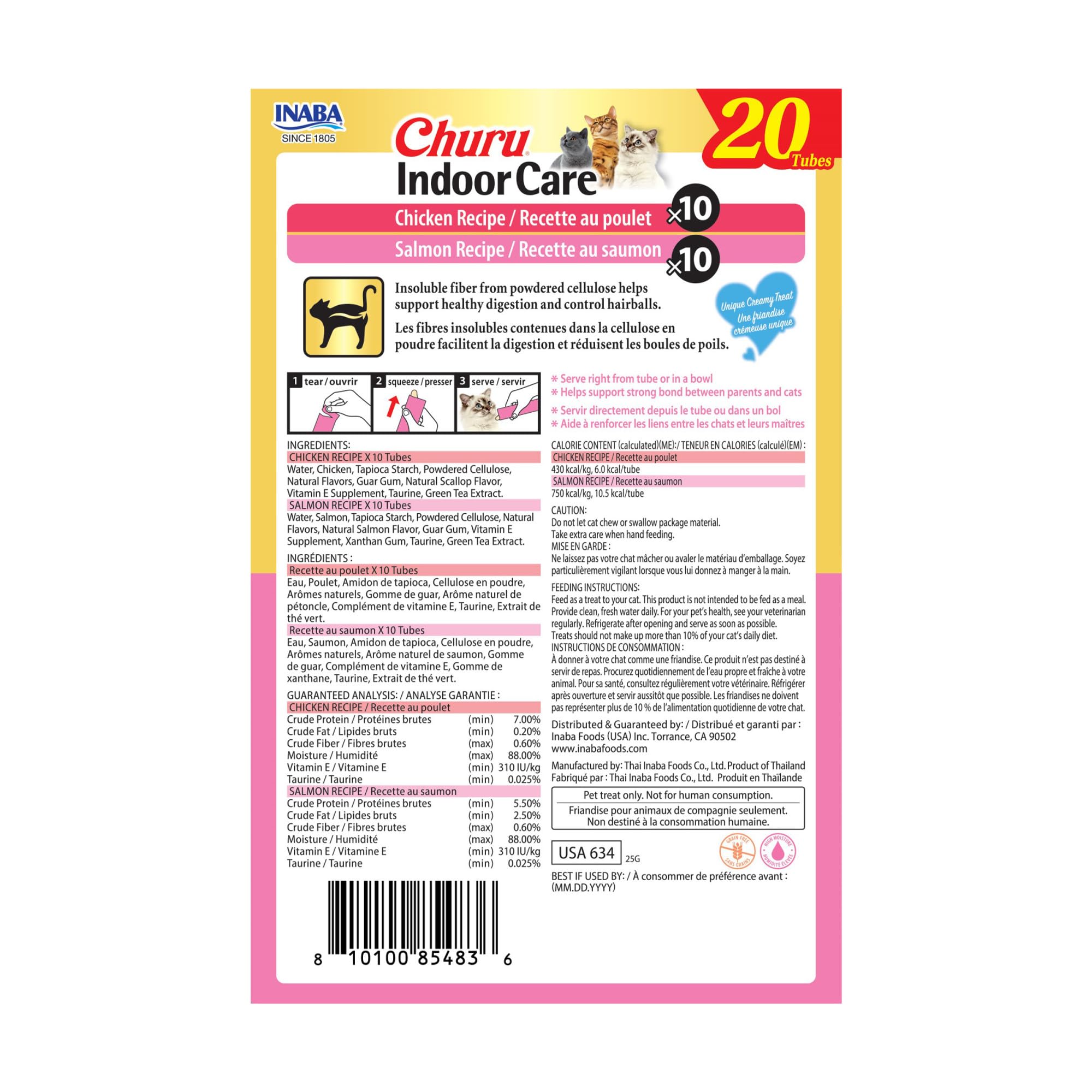 INABA Churu Indoor Care: premio a mano para fortalecer vínculo humano-gato.