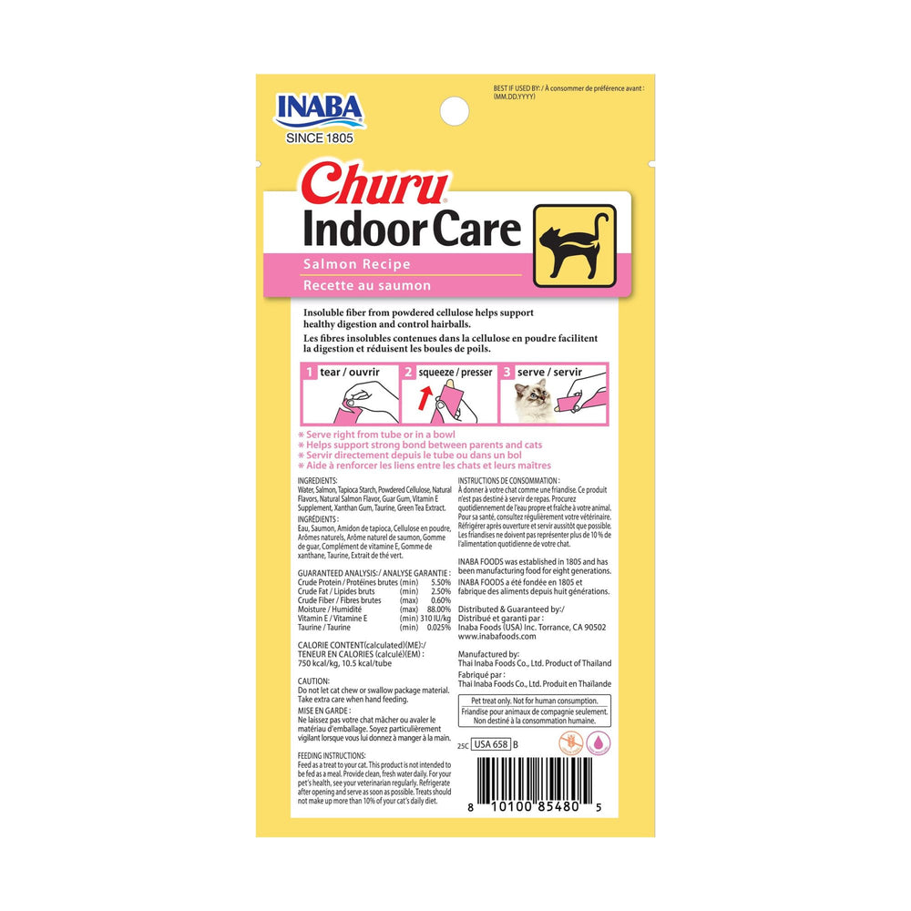 INABA Churu Indoor Care, textura cremosa, ideal para interacción humano-gato.