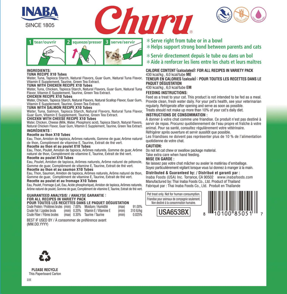 INABA Churu: puré cremoso para servir sobre comida seca y realzar humedad