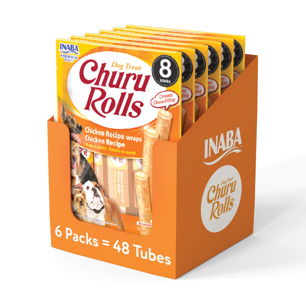 INABA Churu Rolls para perros, empaque de 8 tubos para entrenamiento portátil