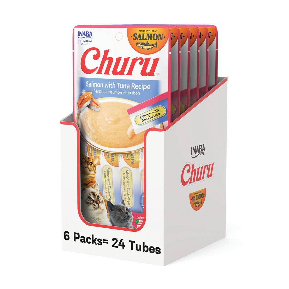 INABA Churu Salmón, tubo cremoso para premio diario y vínculo con tu gato.