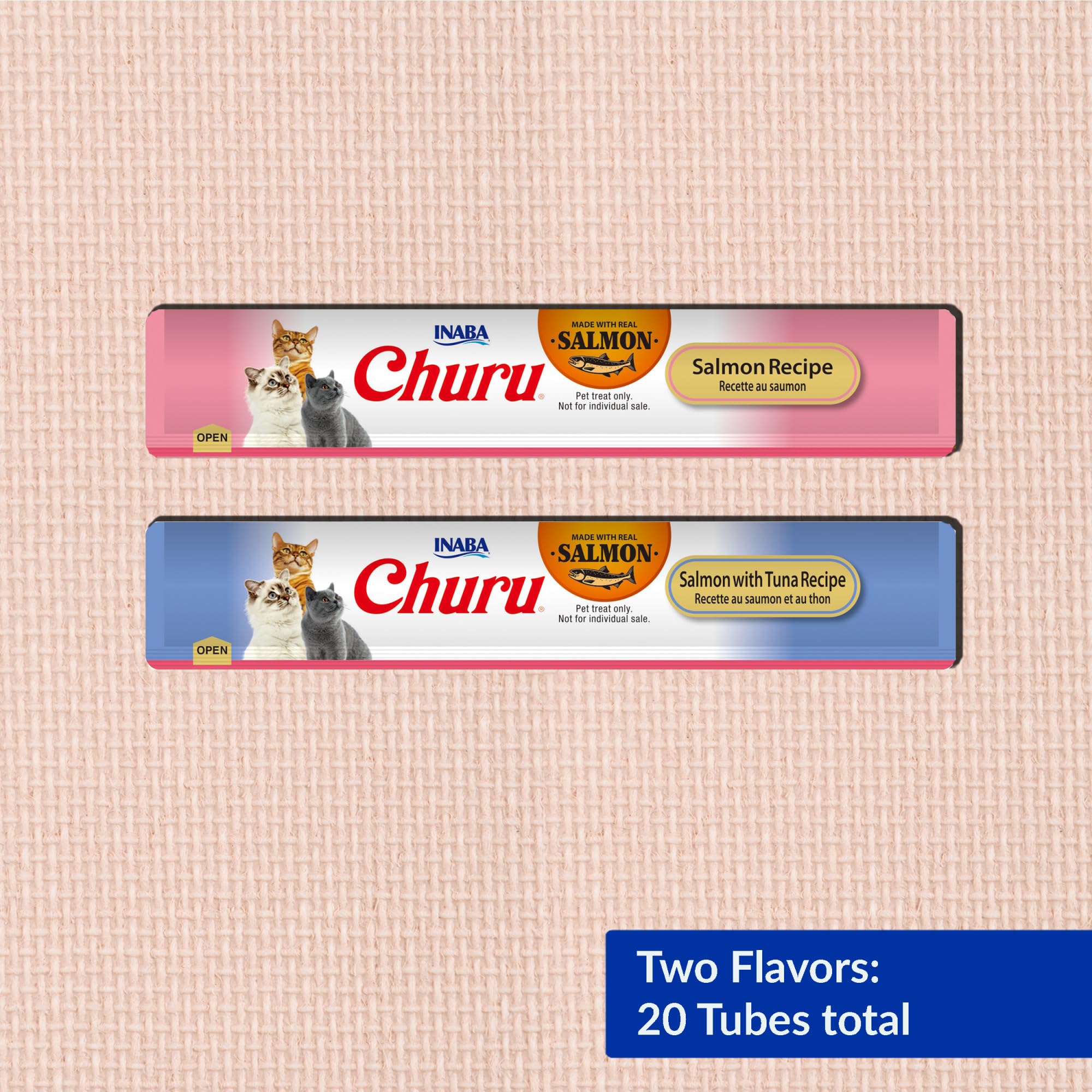 INABA Churu salmón, libre de granos para opción sin cereales.