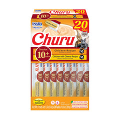 INABA Churu Senior 10+ en caja de tubos, snack hidratante para gatos mayores