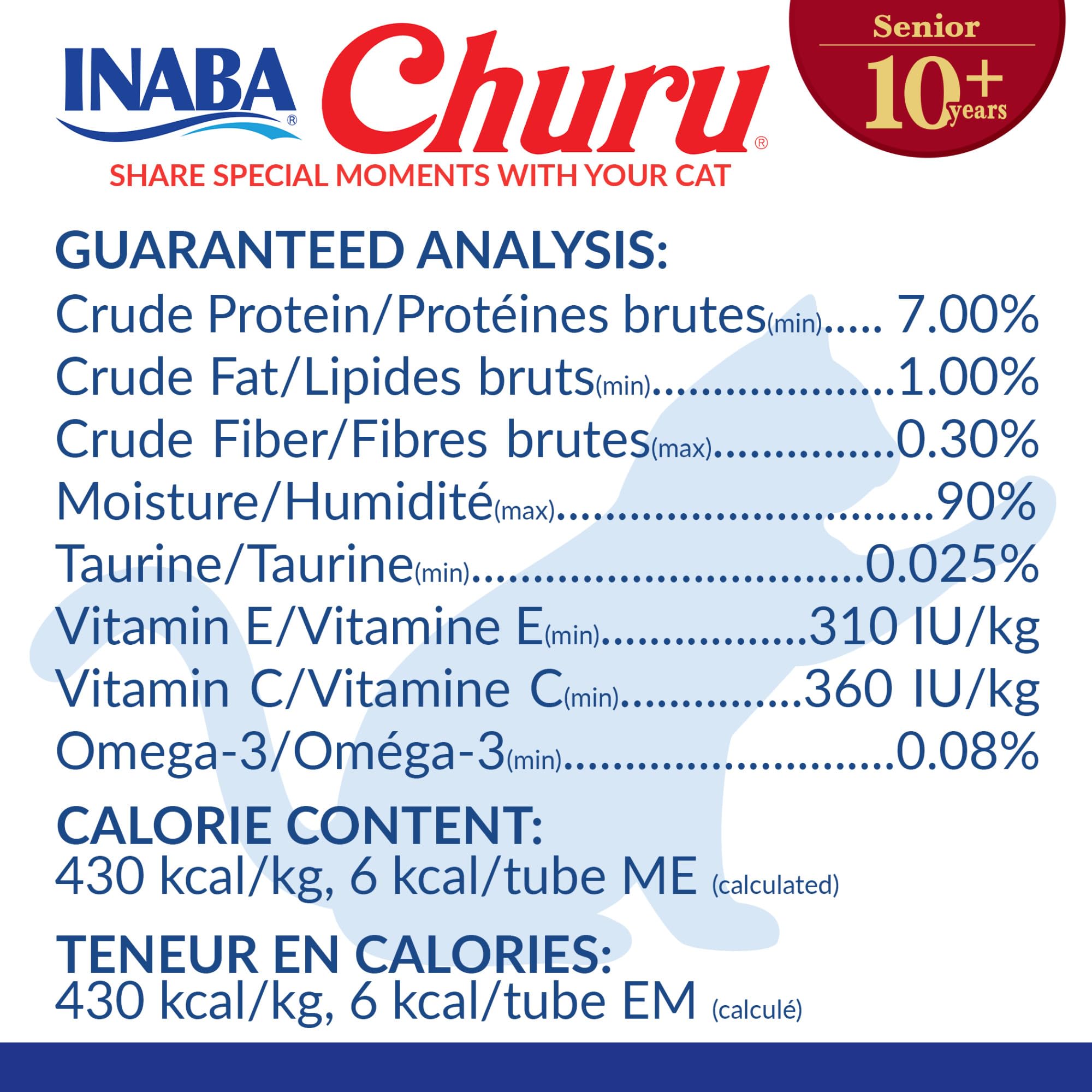 Primer plano del tubo de INABA Churu Senior con puré cremoso.
