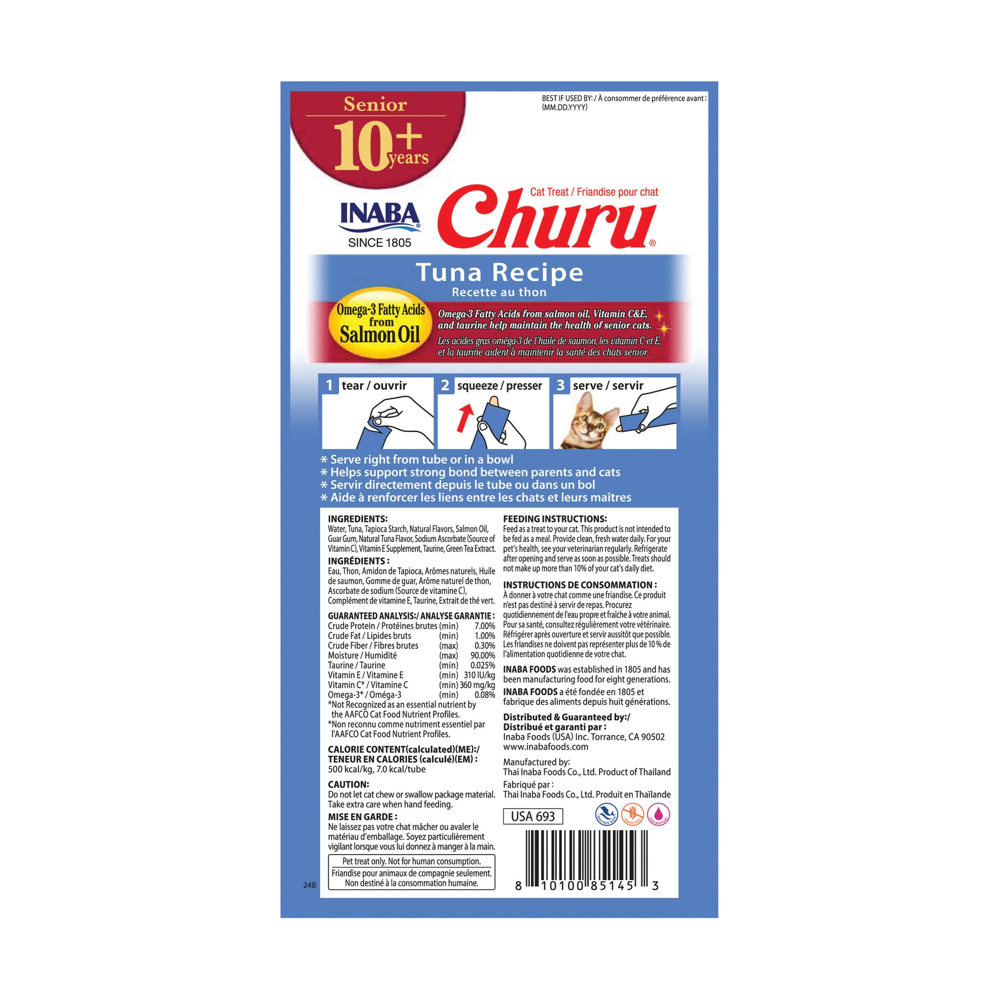 INABA Churu Senior Uso Diario, práctica forma de premiar cada día.