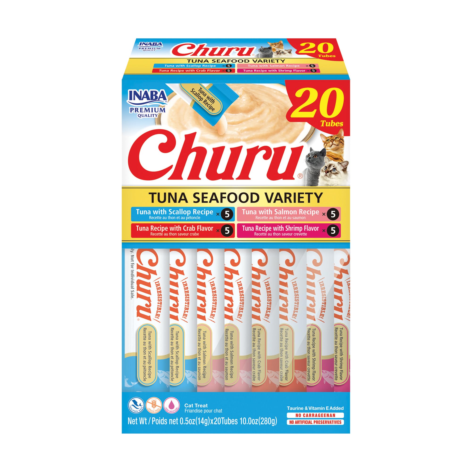 FRUITS de Mer: friandise INABA Churu au thon, tube humide pour l’hydratation potentielle du chat