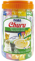INABA Churu tubo cremoso de atún, recompensa sabrosa con alta humedad para gatos.