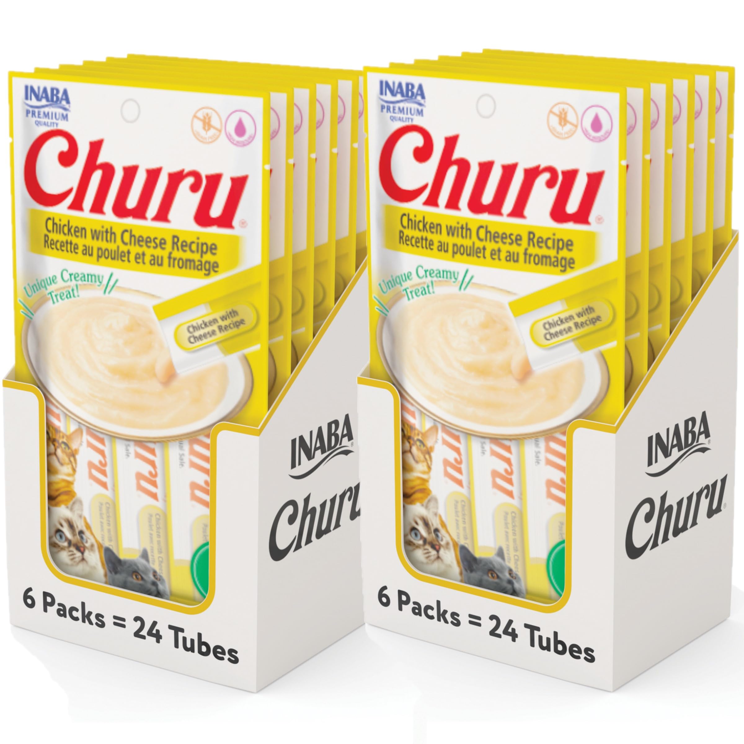INABA Churu: tubo cremoso pollo-queso para premiar al gato
