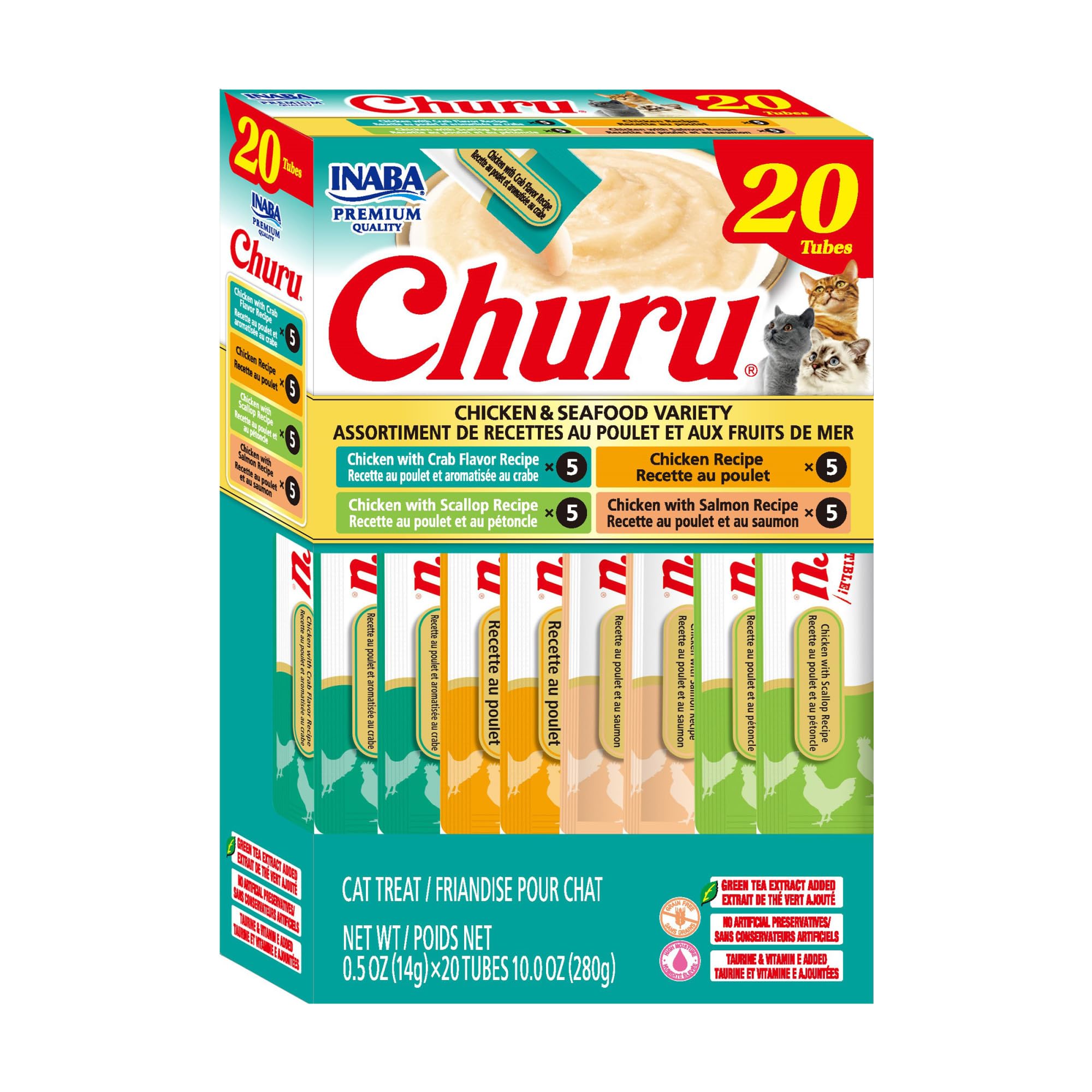 INABA Churu: tubo cremoso de pollo, snack delicioso y muy hidratante para tu gato.