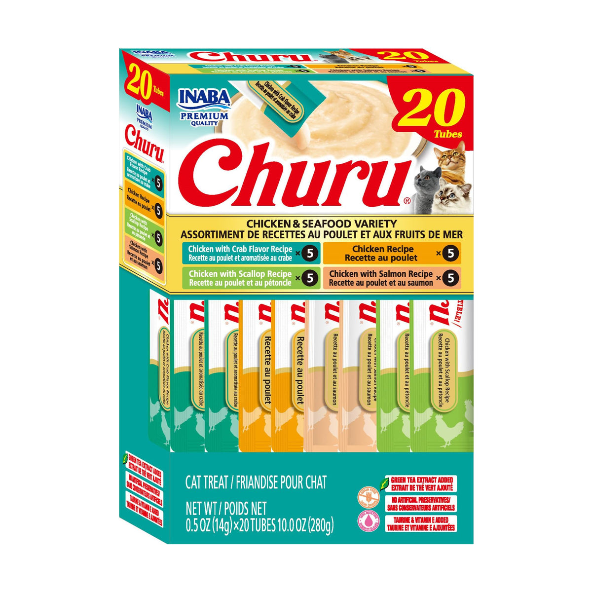 INABA Churu: tubo cremoso de pollo, snack delicioso y muy hidratante para tu gato.