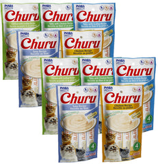 INABA Churu tubitos cremosos para gatos, snack sabroso con alta humedad.