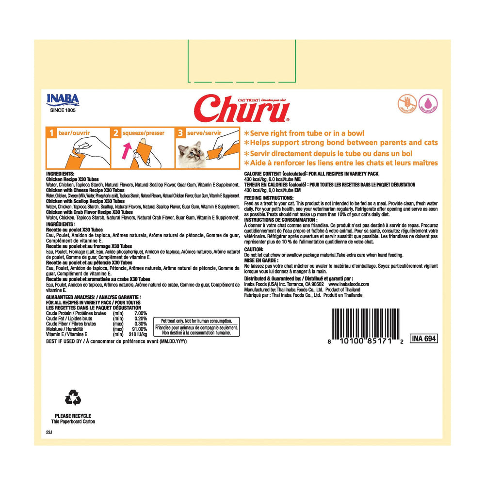 INABA Churu con vitamina E para apoyar la inmunidad.