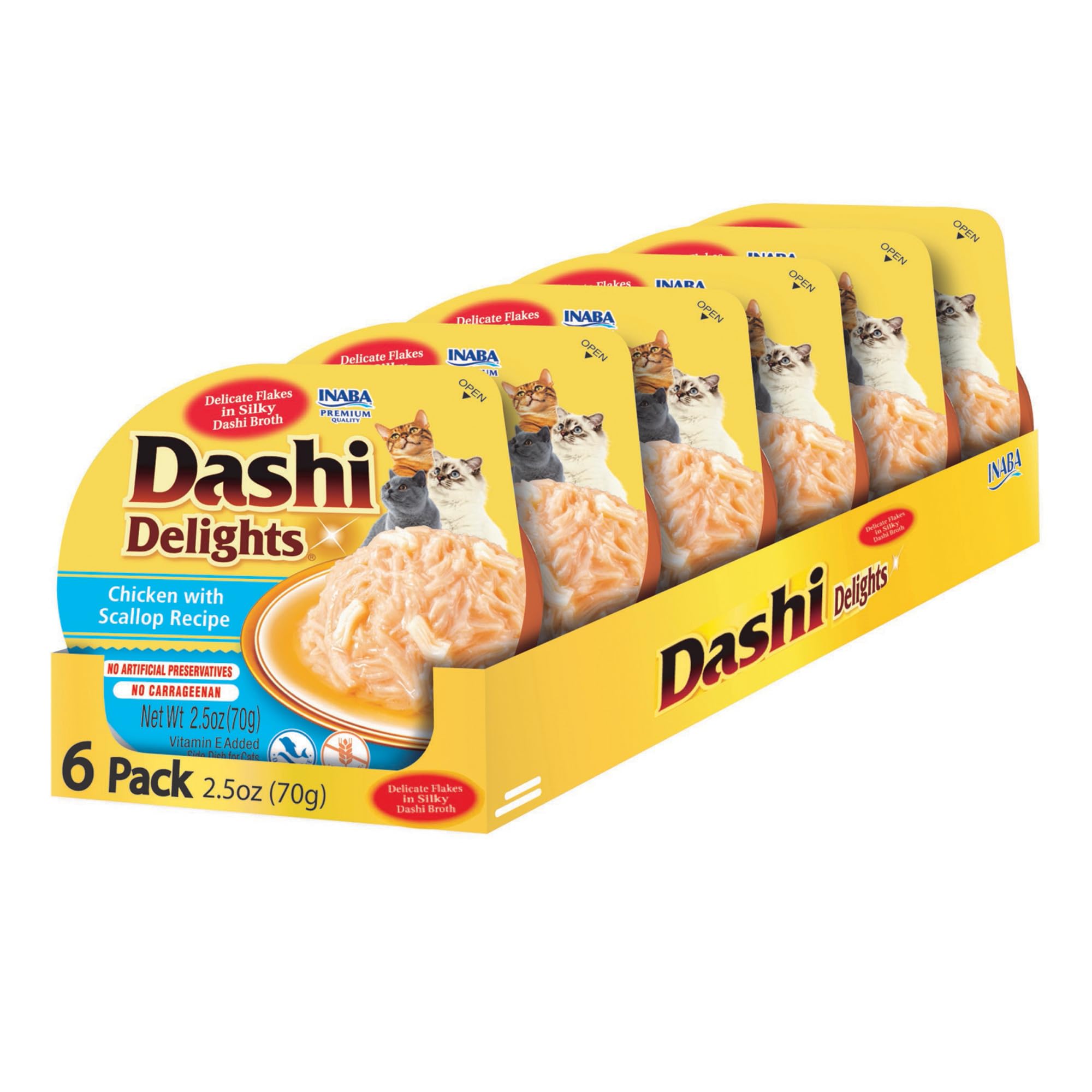 INABA Dashi Delights: bocados-gato pollo con vieiras, snack sabroso para la cena