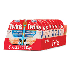 INABA Twins pour chats – coupe thon et poulet pétoncle, complément savoureux pour repas humide.