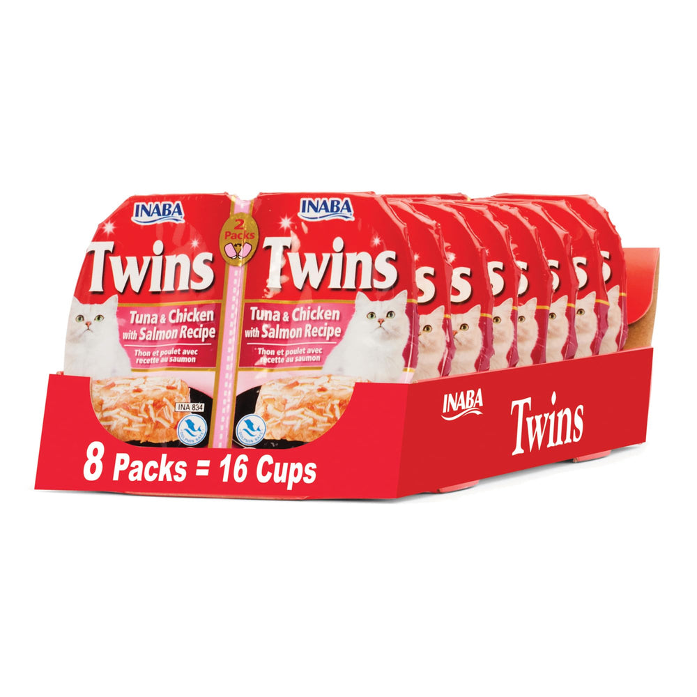 INABA Twins para gatos, tapas en copas, complemento sabroso para comida húmeda o seca.