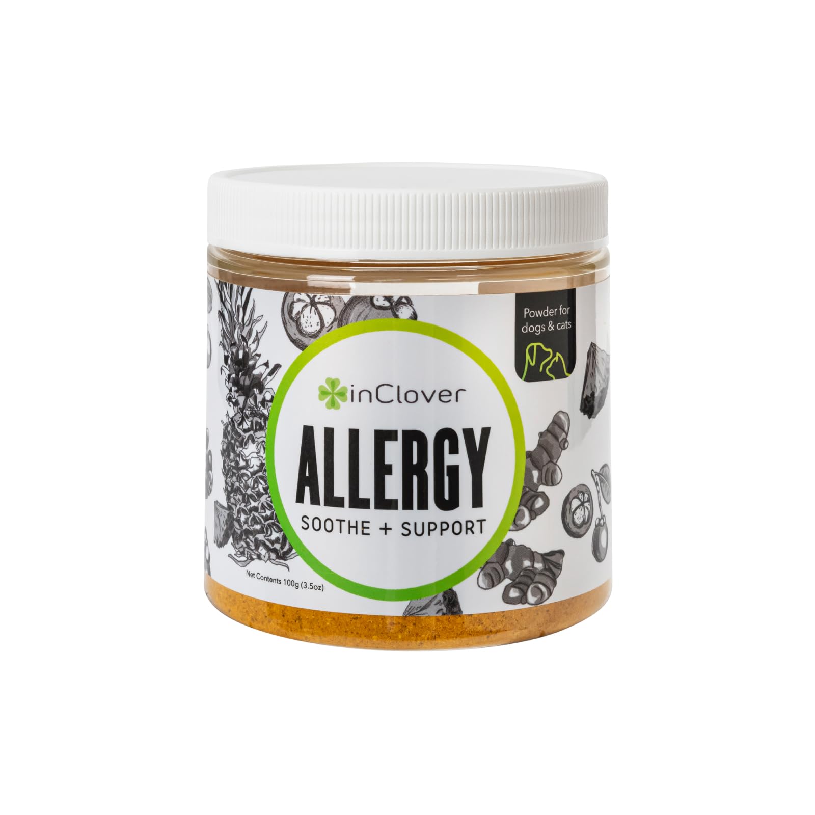 InClover al ajuste de alergias para perros y gatos, bote para uso diario.