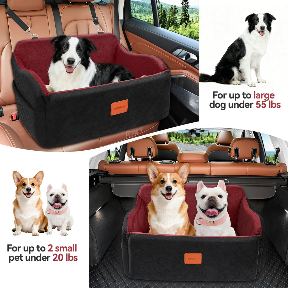 INDYBUD asiento para perros con dos correas de seguridad.