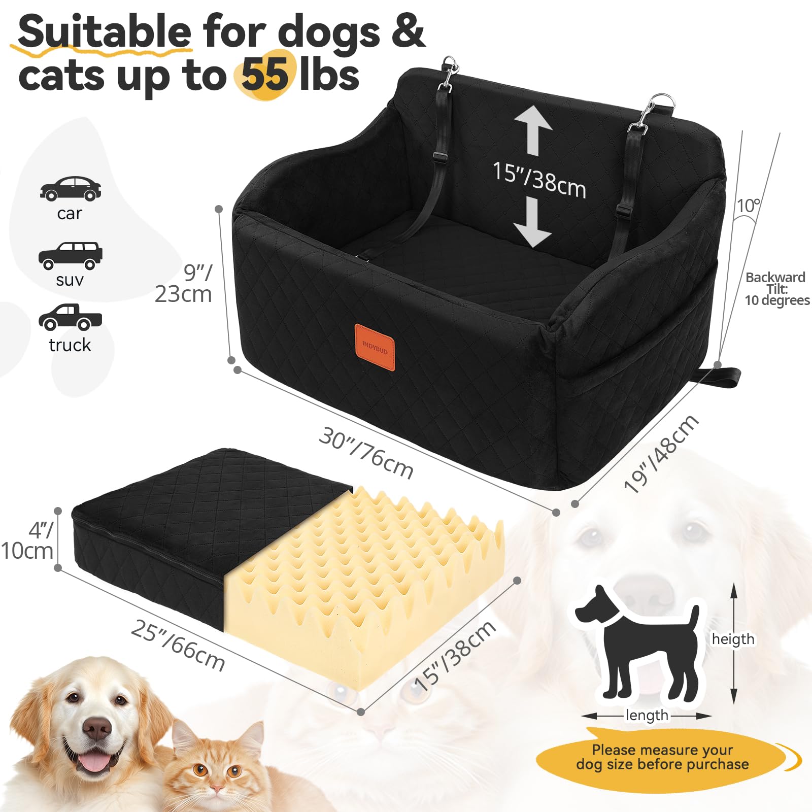 INDYBUD incorpora correas de seguridad para mantener al perro en su lugar.