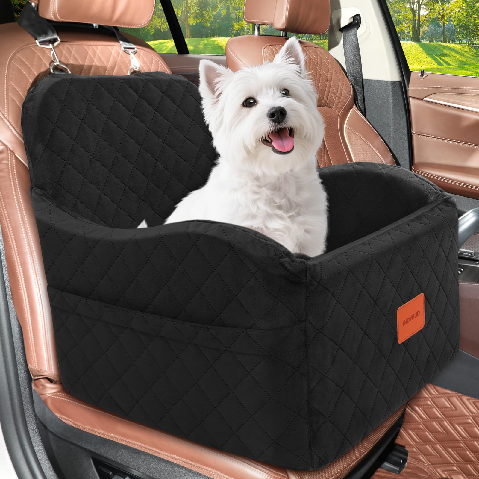 INDYBUD asiento de coche para perro pequeño con espuma de memoria para viaje cómodo