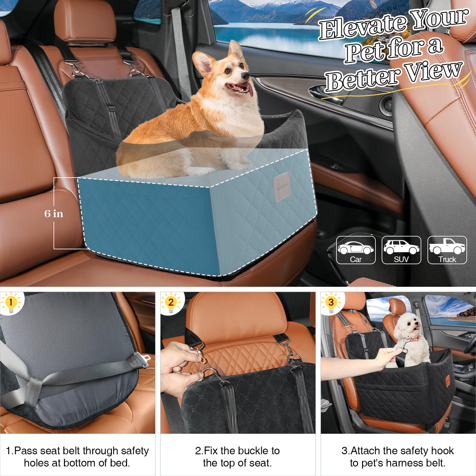 INDYBUD Base antideslizante mantiene estable al perro durante el viaje.