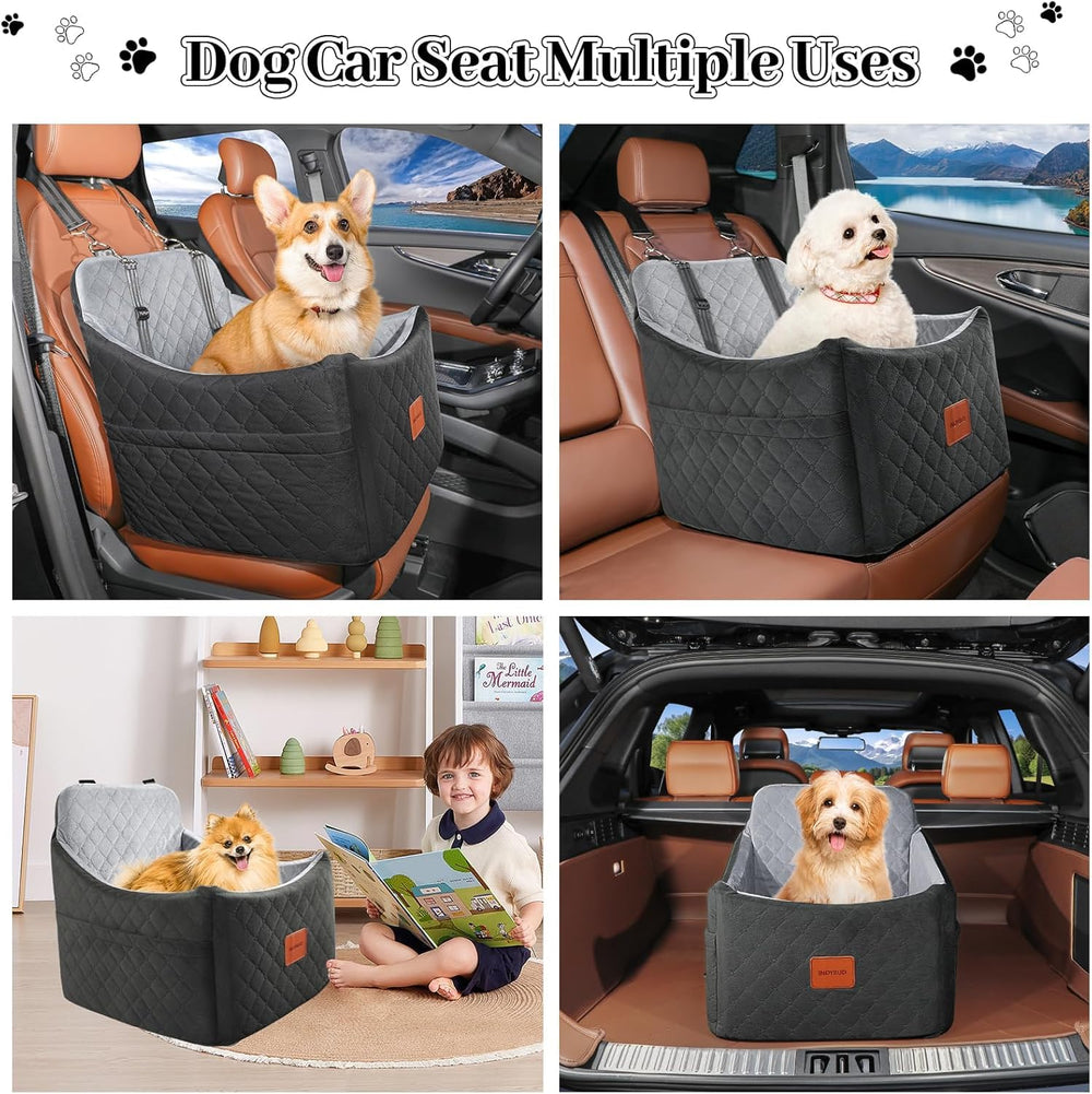 INDYBUD bolsillos-almacenamiento-lados-perro-coche, espacio práctico para comida y juguetes.