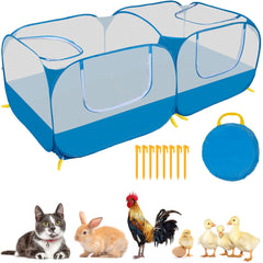 Ineariu corral mascotas jaula azul transparente para exterior, ideal para juegos al aire libre.