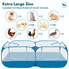 Ineariu corral con malla transparente facilita supervisión mientras el animal explora.