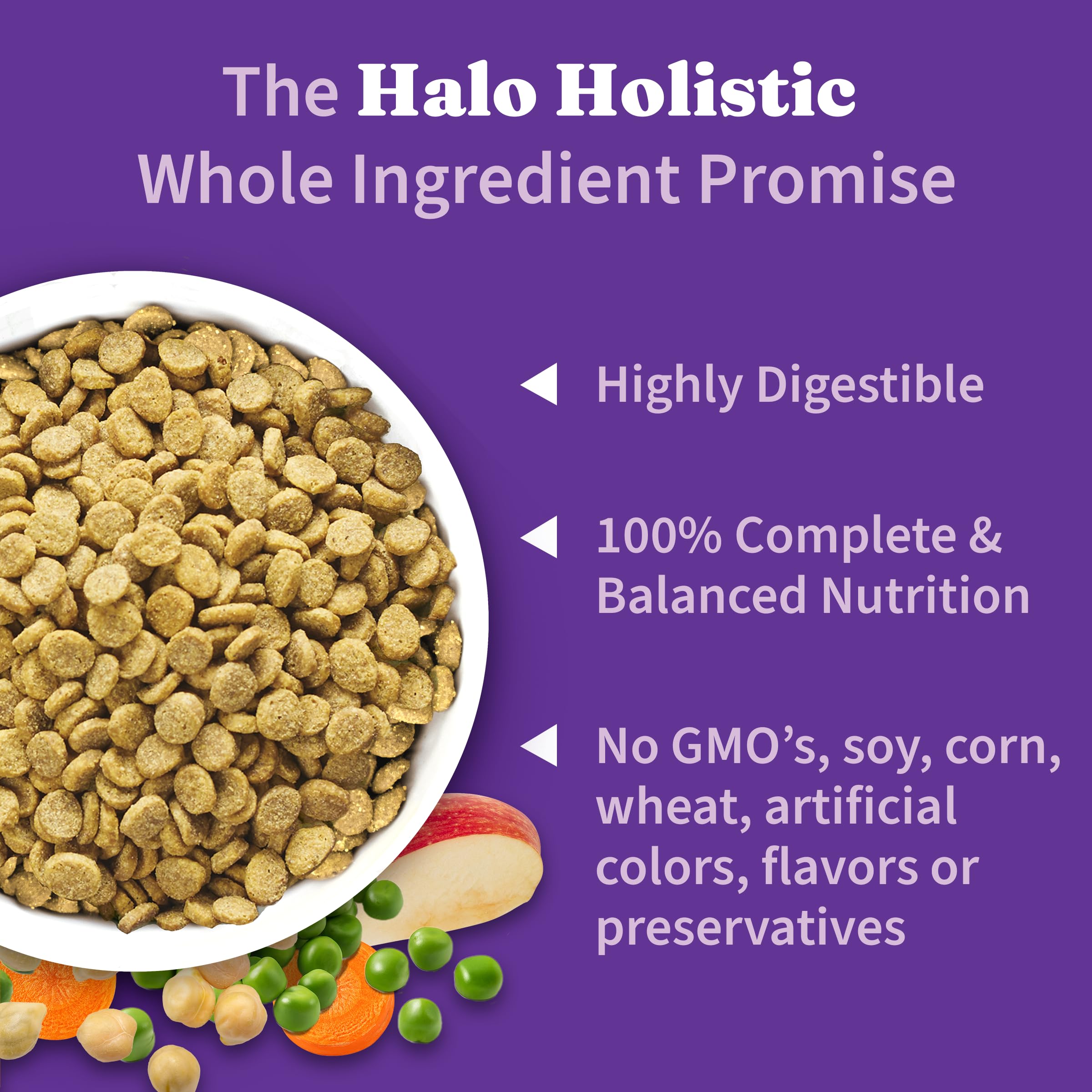 Halo ingredientes sin OGM sin maiz, trigo o soja.