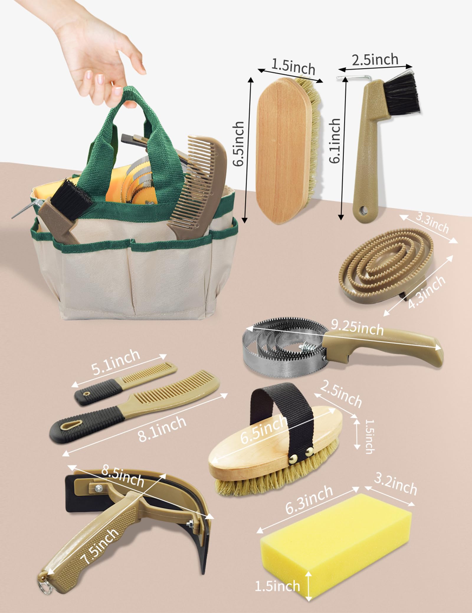 Cepillo suave inoreal para un cepillado cómodo del caballo