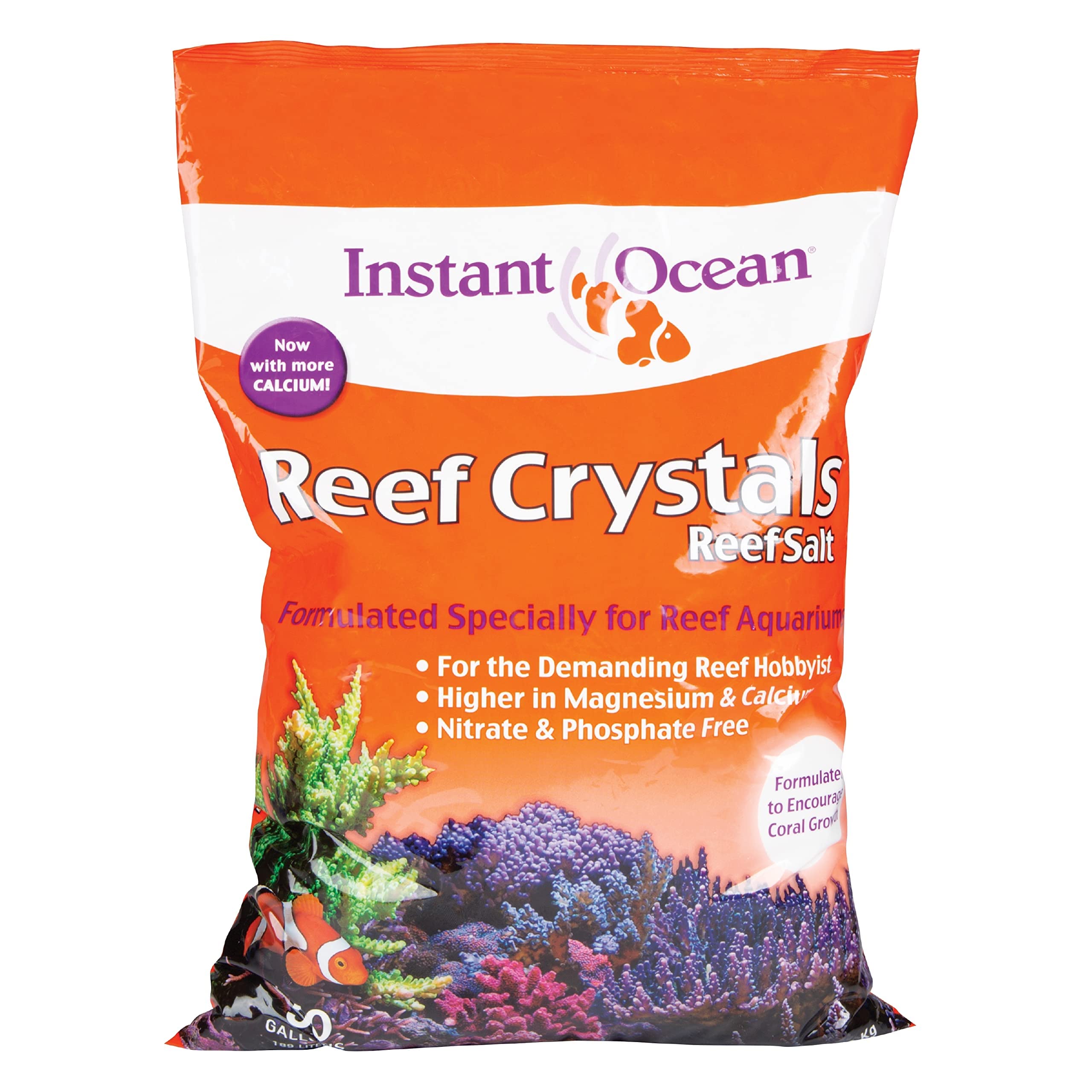 Instant Ocean Reef Crystals, bote-vertido, ideal para mezclar rápidamente en acuarios de arrecife.