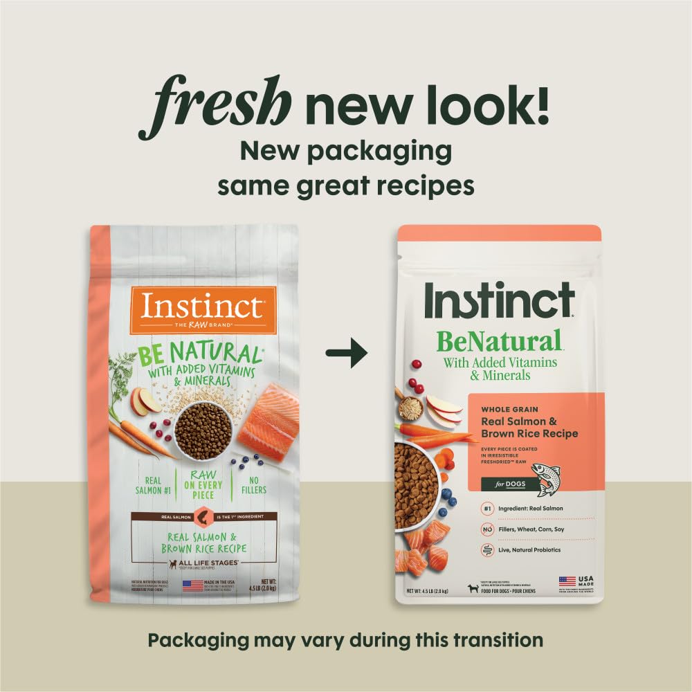 Instinct Be Natural: arroz integral y vegetales para fibra y nutrición diaria.