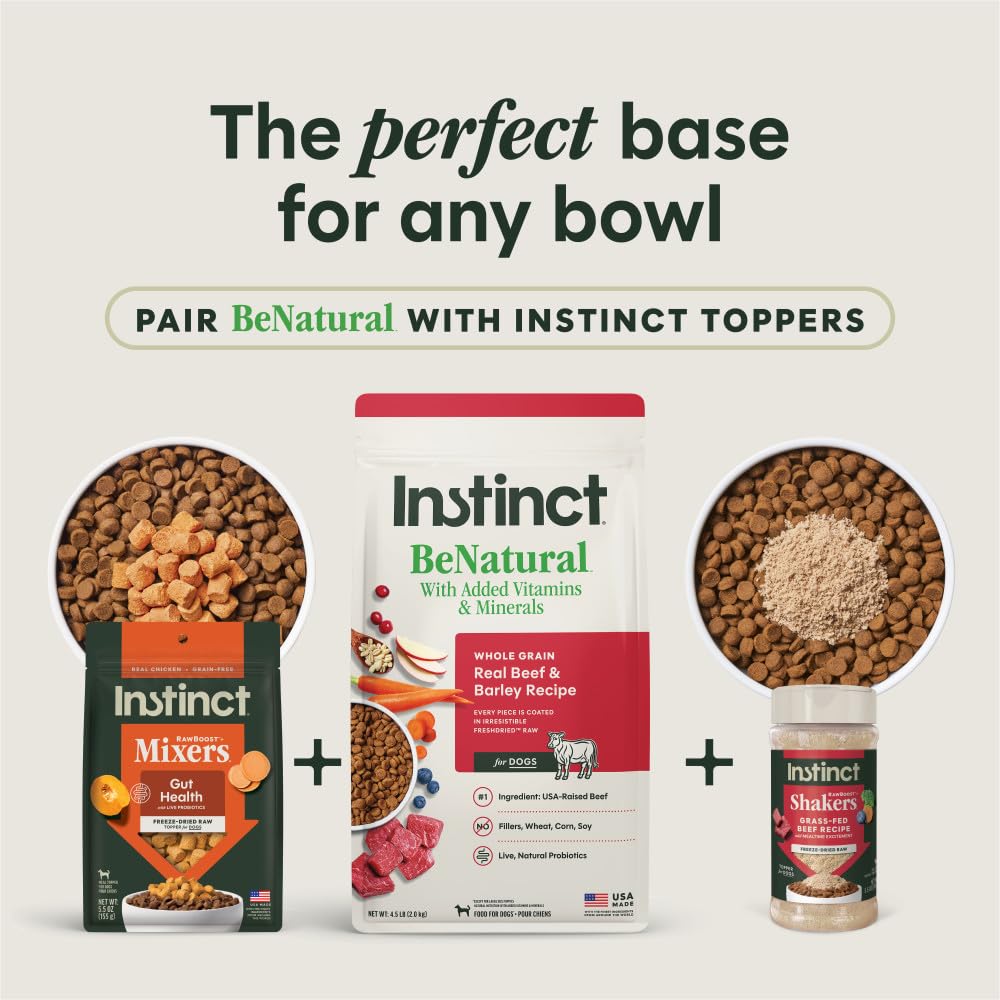Instinct BeNatural, granos enteros que aportan energía y nutrición equilibrada.