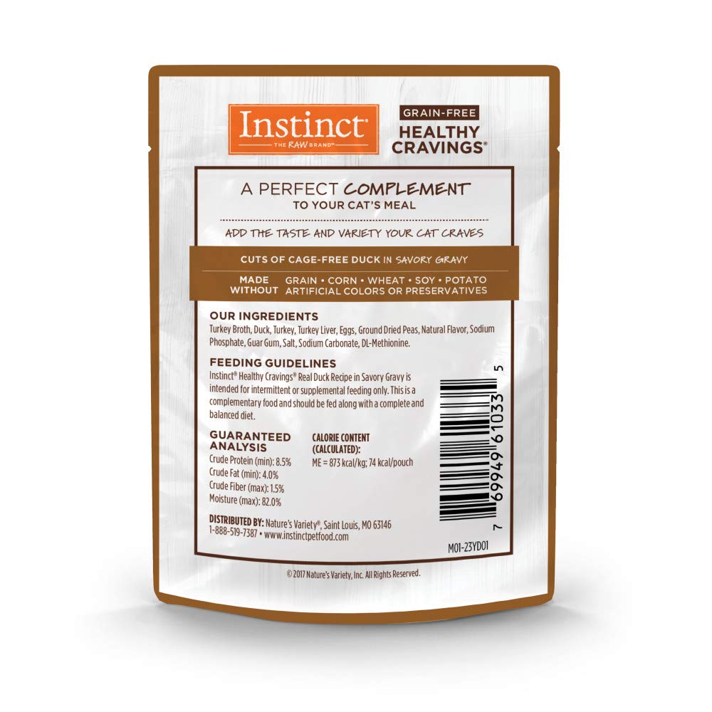 Instinct Healthy Cravings Aderezo envase de 85 g abierto, fácil de servir