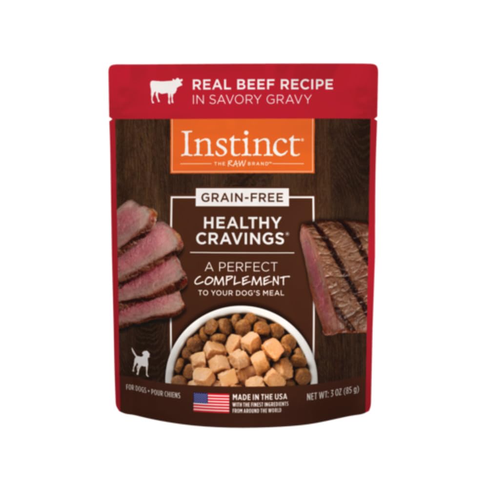 Instinct Healthy Cravings, ternera real en bolsa, complemento sabroso para la comida diaria.