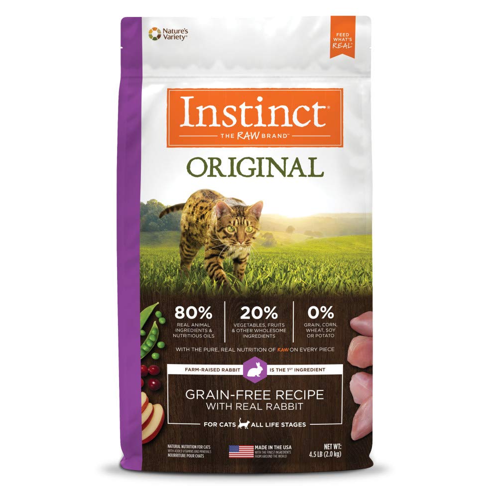 Instinct Original: bolsa de conejo real en comida seca para gatos, proteína de calidad.