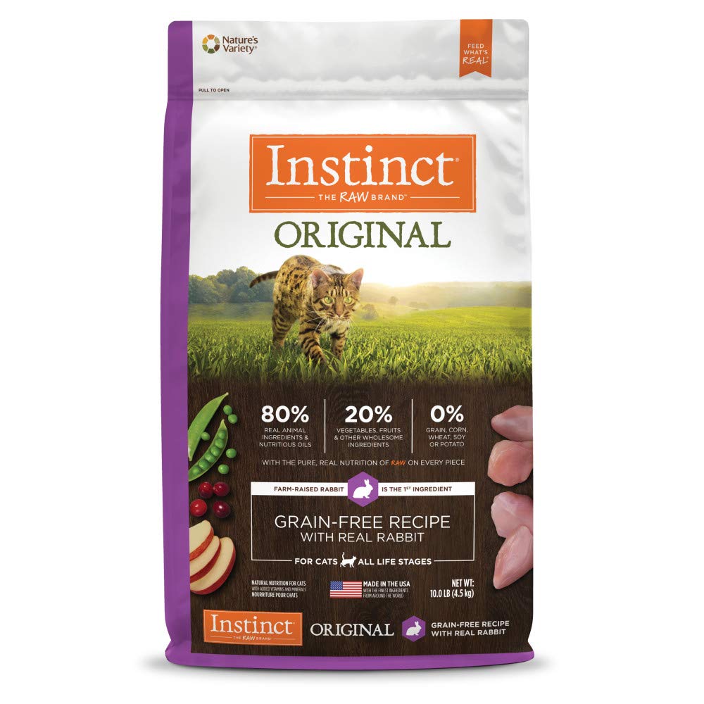 Instinct Original croquetas cubiertas en crudo con conejo real para sabor y proteína