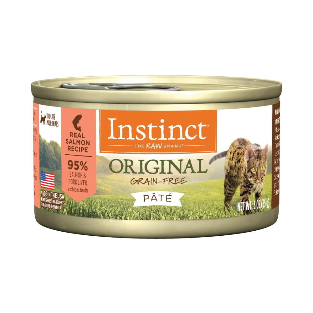 Instinct Original Pate para Gato con salmón real, proteína alta para músculos fuertes